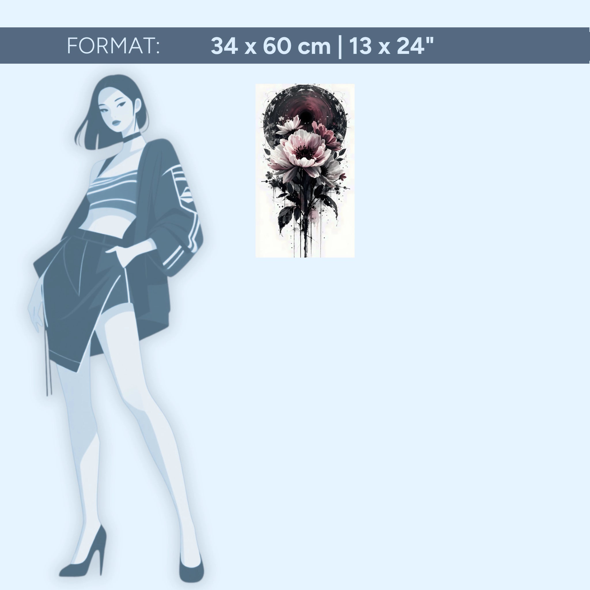 Nocturne Bloom – Dark Blossoms in a Circle of Silence | Acrylic Glass Wall Art by ZenSaku Studio