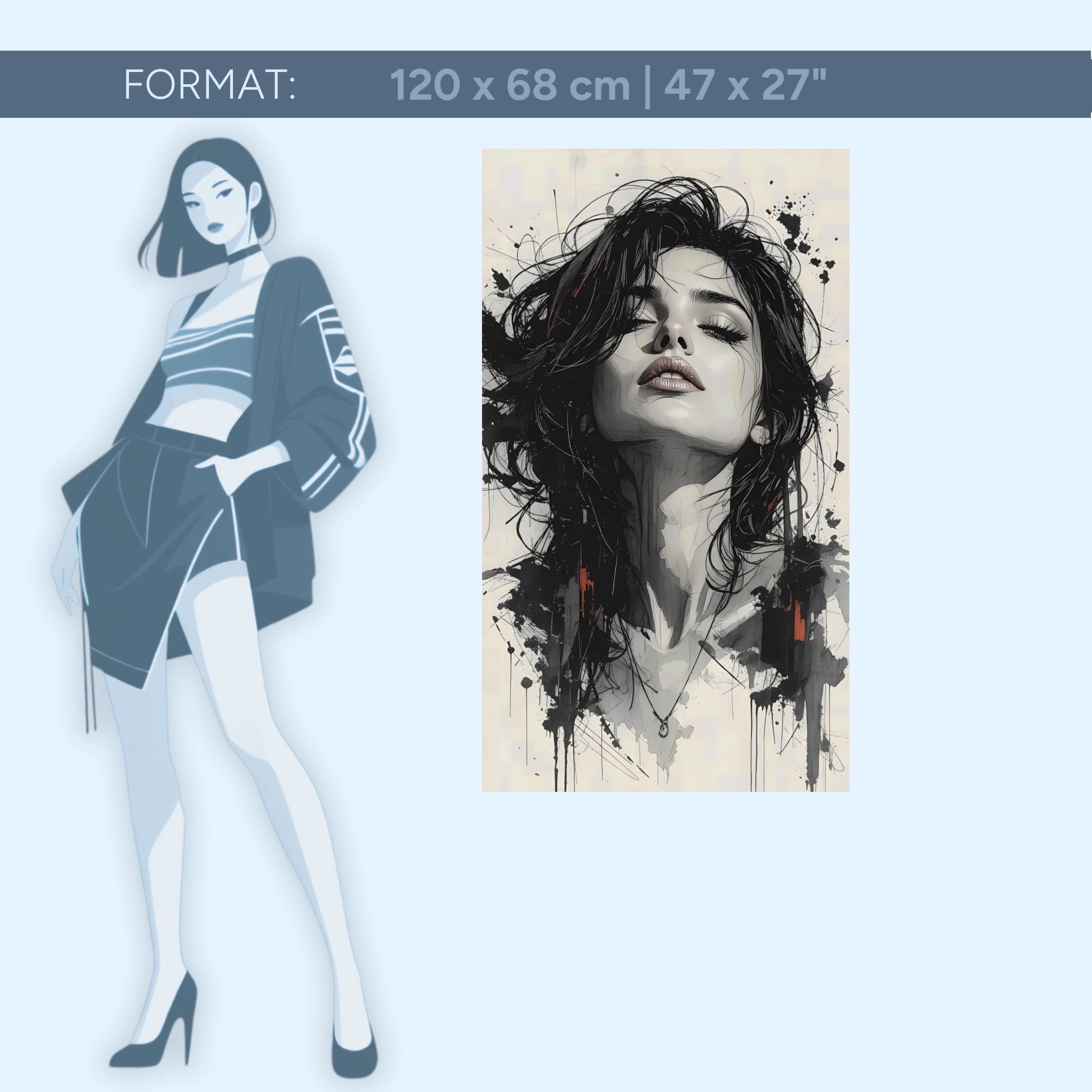 Stille Stärke – Ausdrucksstarkes Frauenporträt | Acrylglas Wandbild von ZenSaku Studio