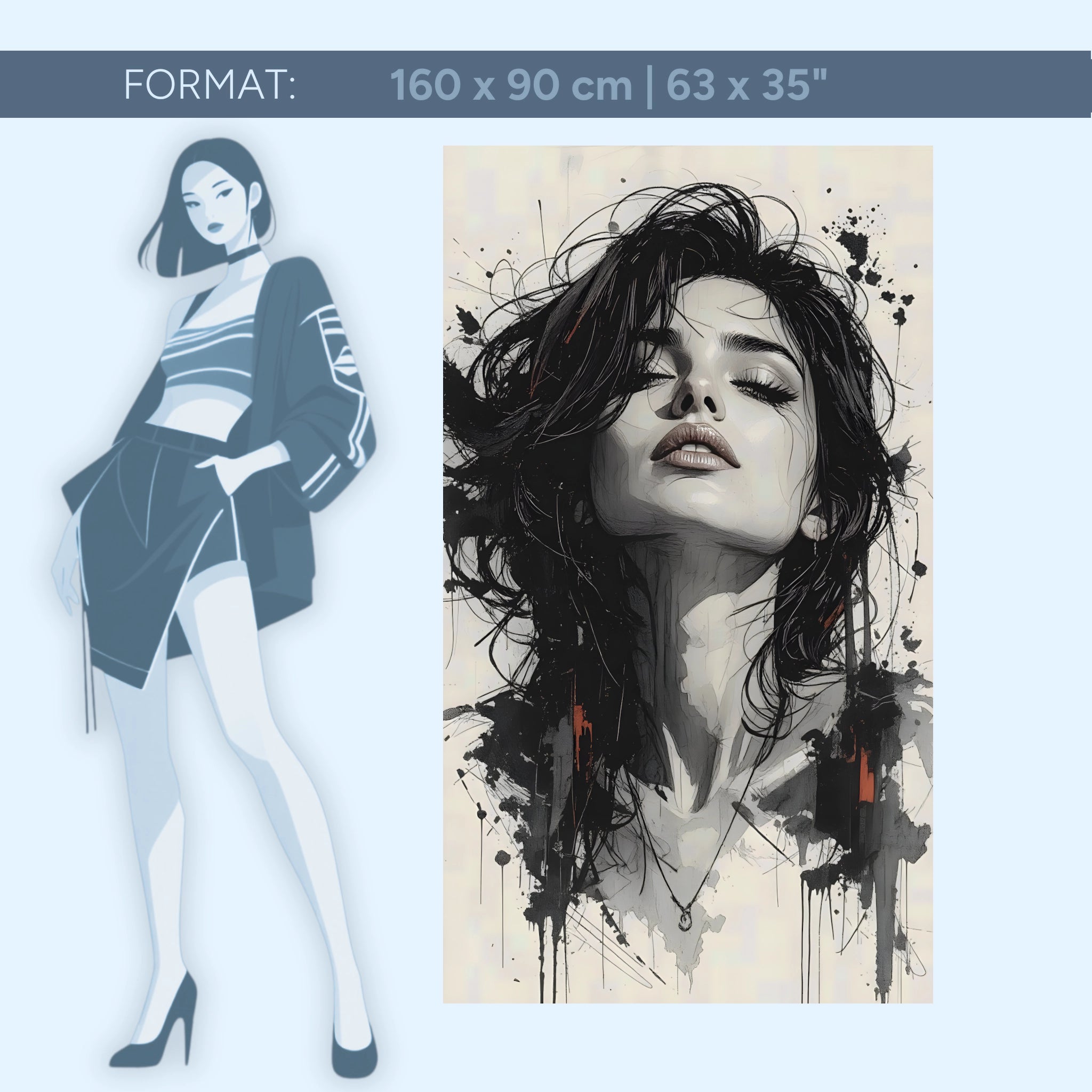 Stille Stärke – Ausdrucksstarkes Frauenporträt | Acrylglas Wandbild von ZenSaku Studio