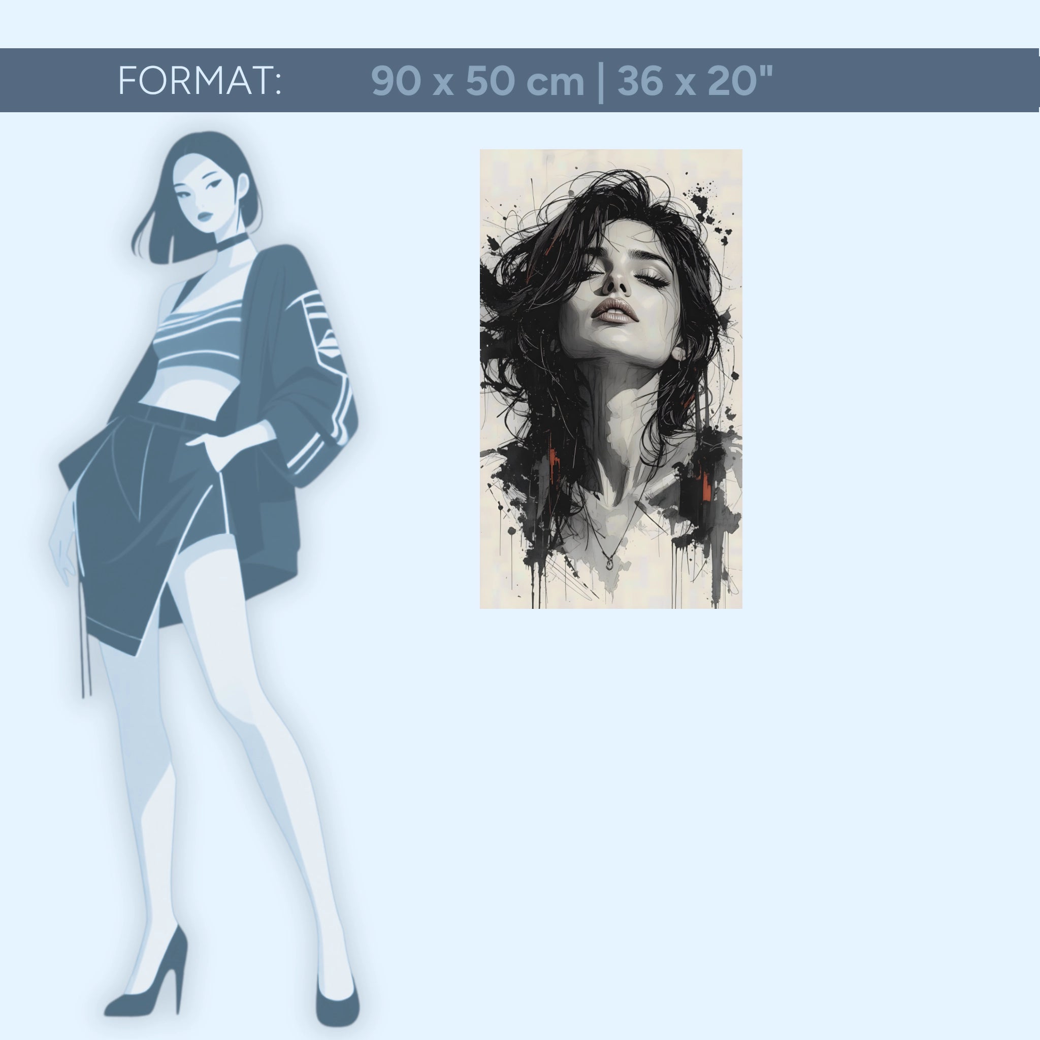 Stille Stärke – Ausdrucksstarkes Frauenporträt | Acrylglas Wandbild von ZenSaku Studio