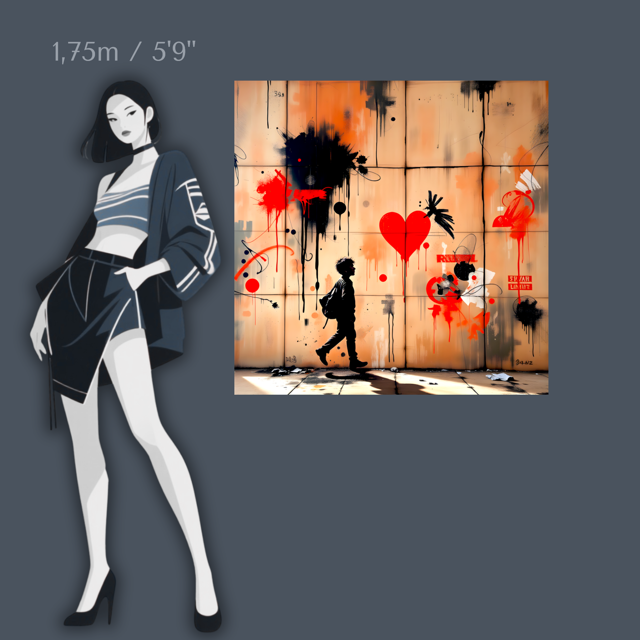 Rebel Hearts - Wall art on acrylic glass from 40 to 140 cm