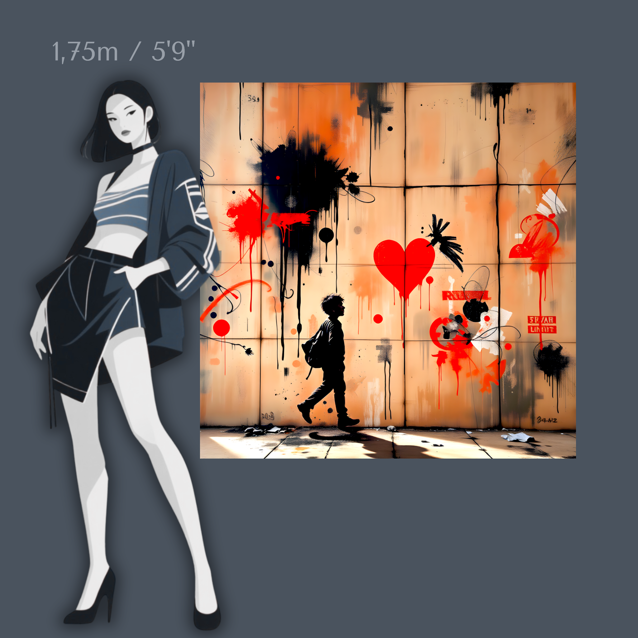 Rebel Hearts - Wall art on acrylic glass from 40 to 140 cm