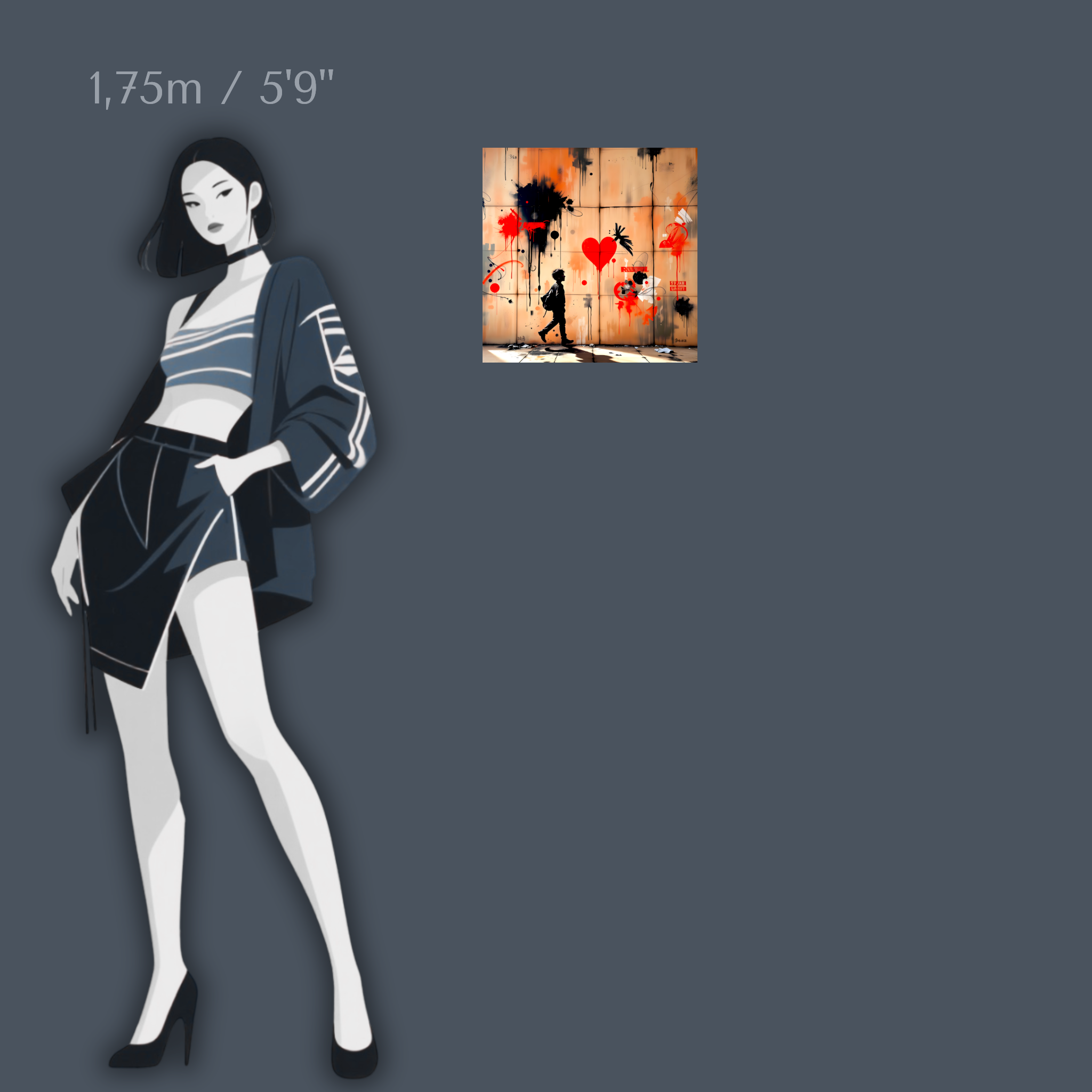 Cœurs Rebelles - Art mural sur verre acrylique de 40 à 140 cm