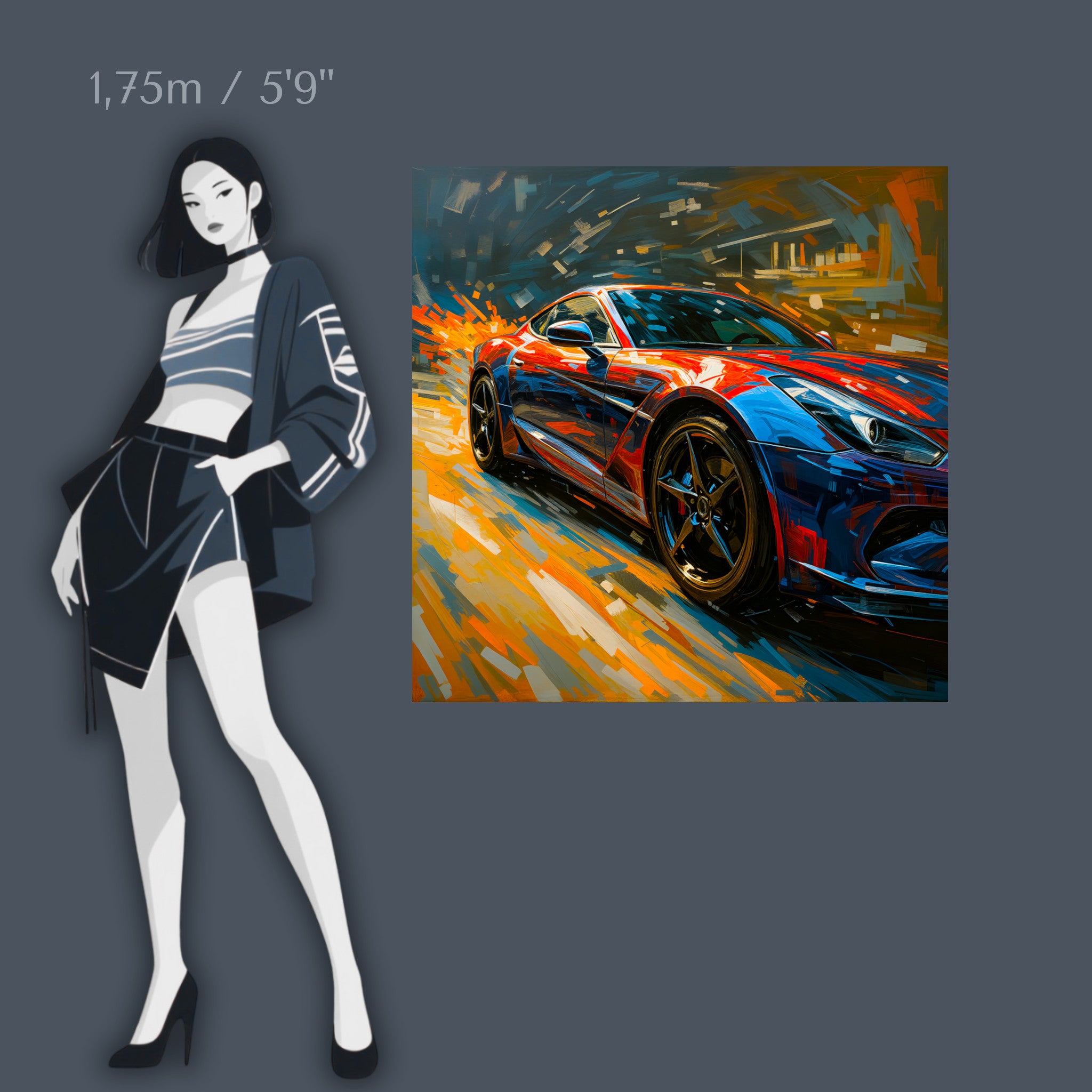 Vitesse en mouvement - Art mural sur verre acrylique de 40 à 140 cm