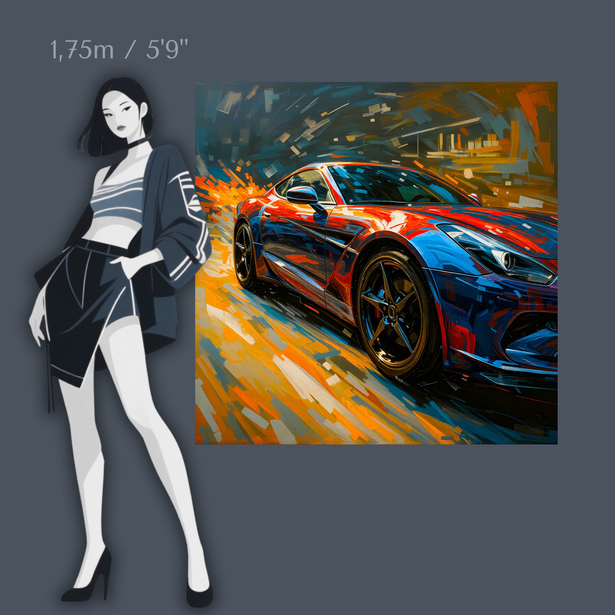 Vitesse en mouvement - Art mural sur verre acrylique de 40 à 140 cm