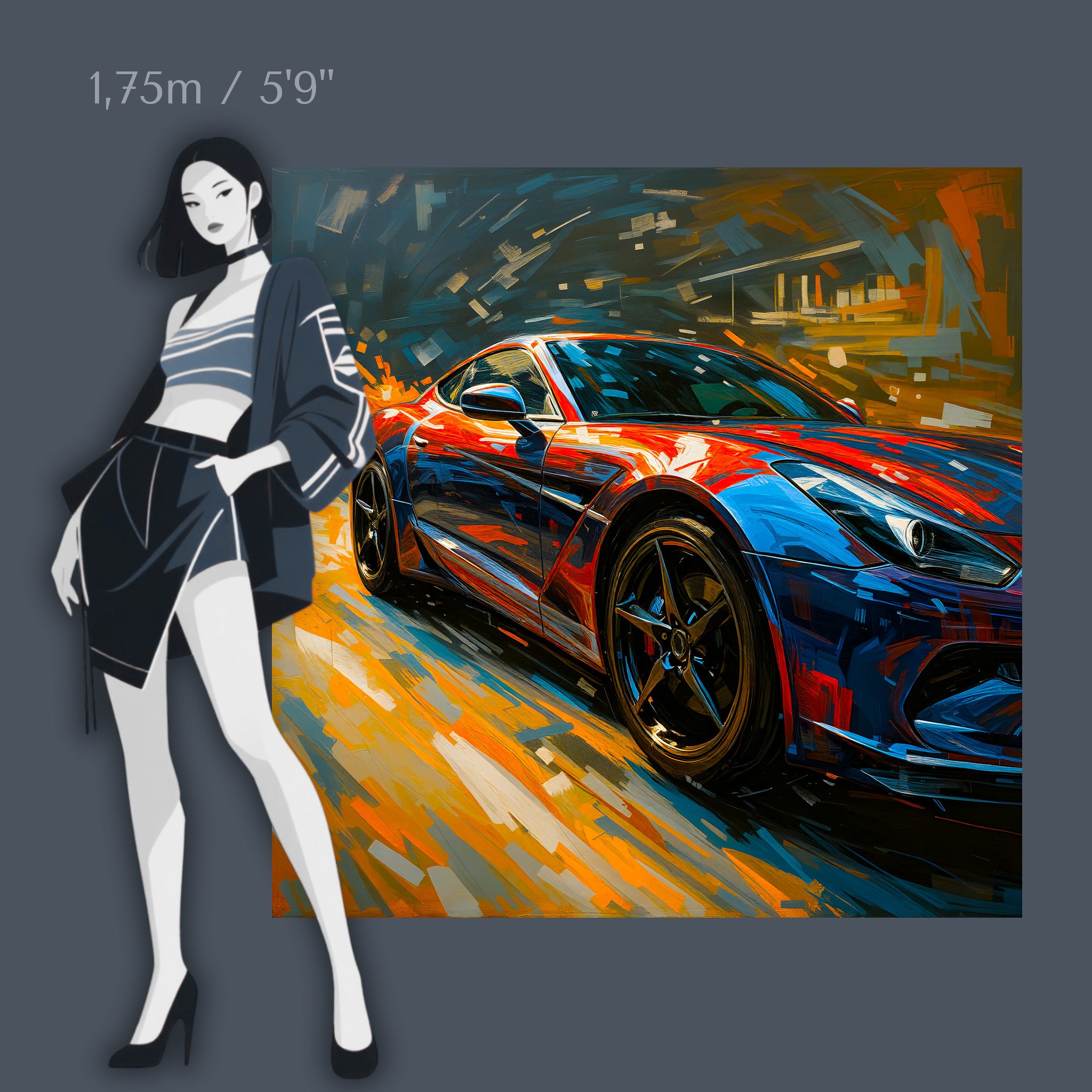 Vitesse en mouvement - Art mural sur verre acrylique de 40 à 140 cm