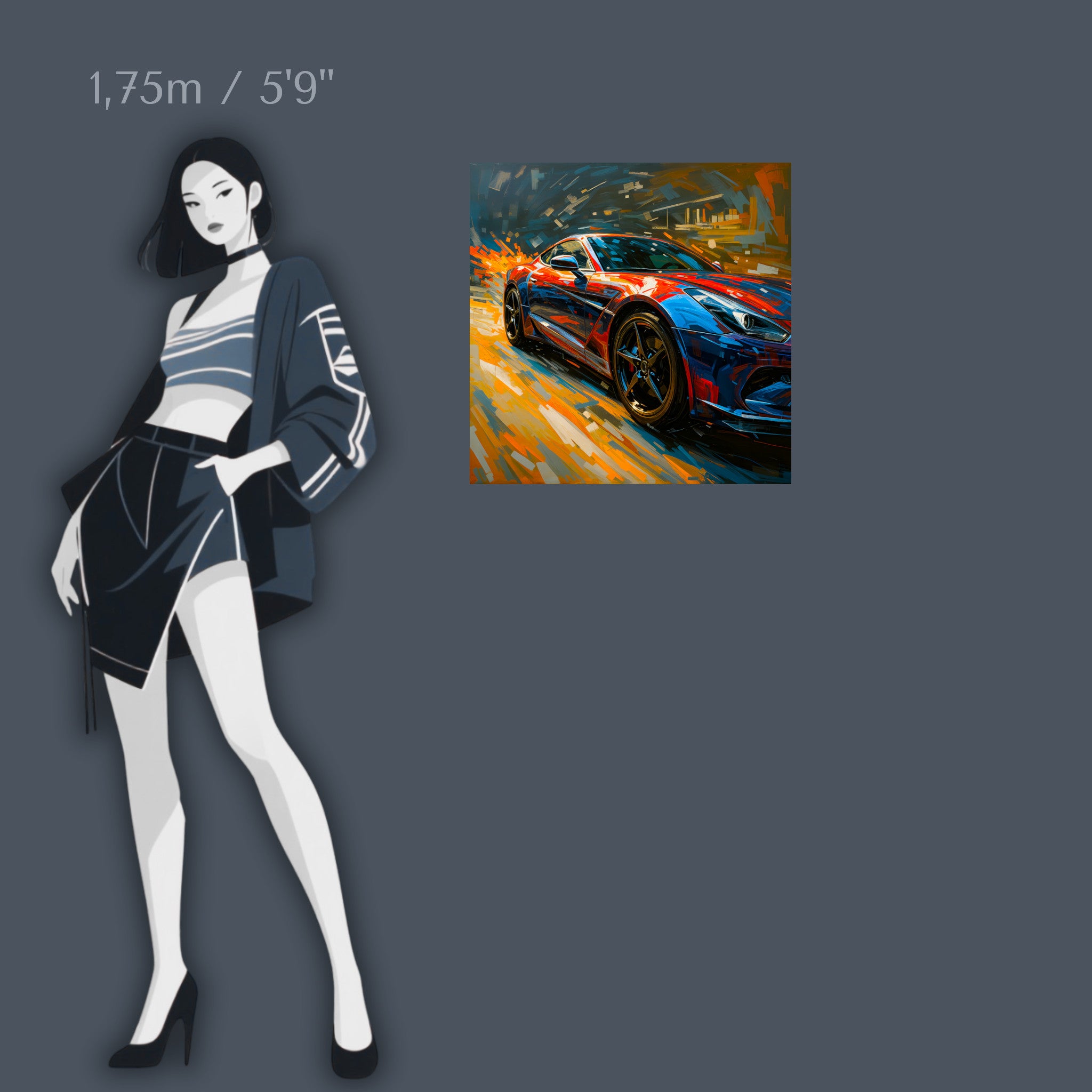 Vitesse en mouvement - Art mural sur verre acrylique de 40 à 140 cm