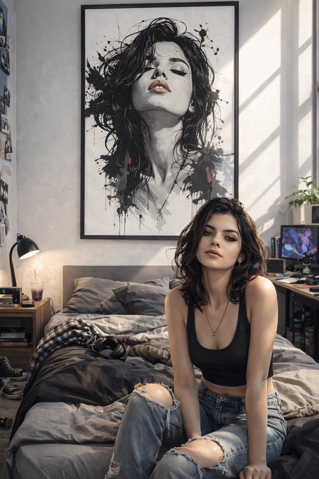 Stille Stärke – Ausdrucksstarkes Frauenporträt | Poster in Galerie-Qualität