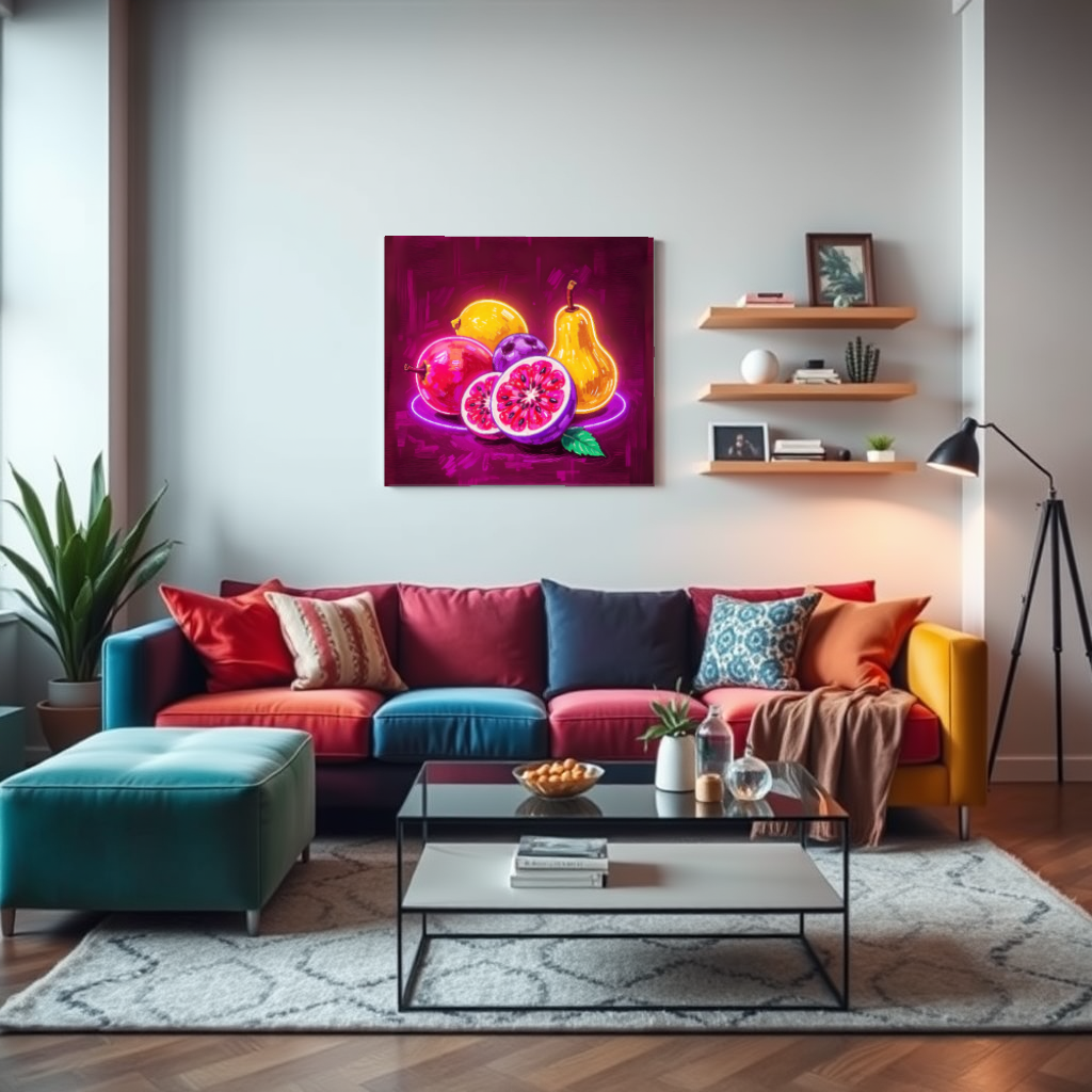 Neon Fruits - Wall art on acrylic glass from 40 to 140 cm