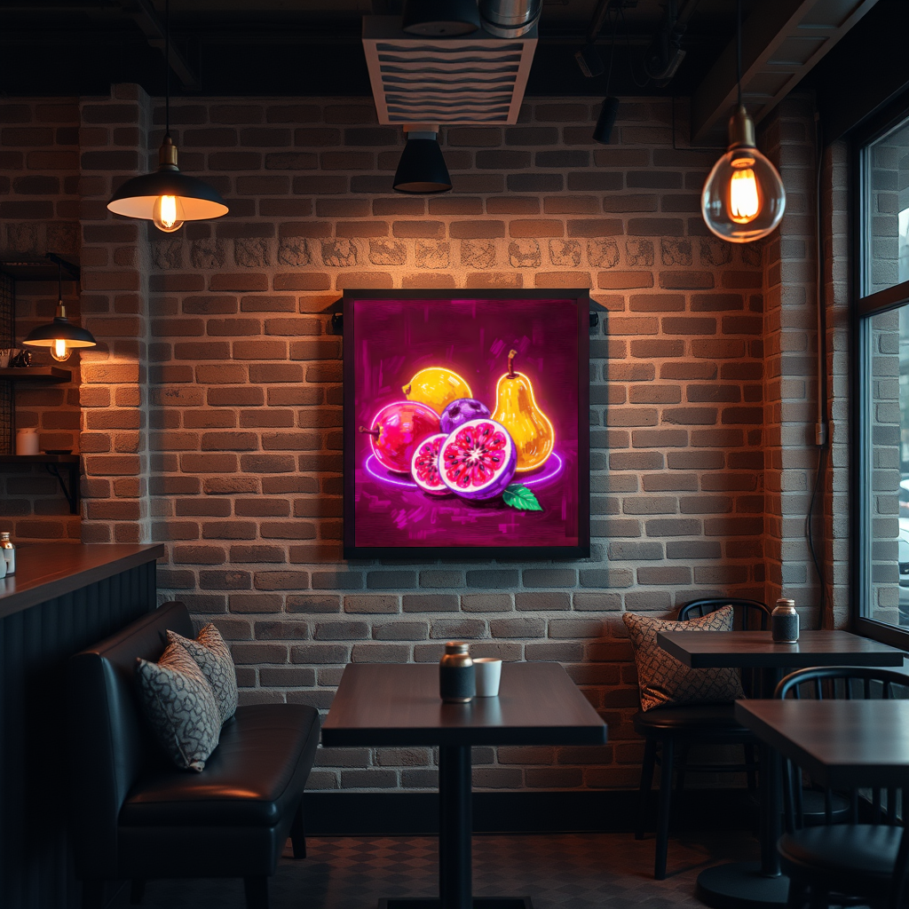 Neon Fruits - Wall art on acrylic glass from 40 to 140 cm