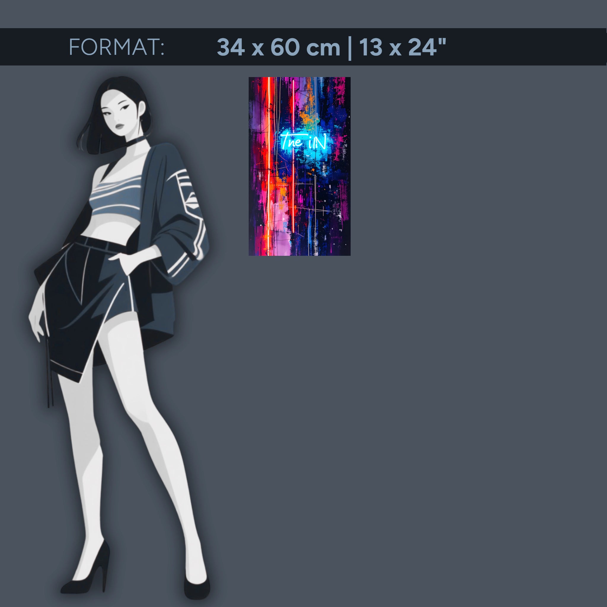 Explosion de néon – Art mural abstrait en verre acrylique avec lumière et couleur