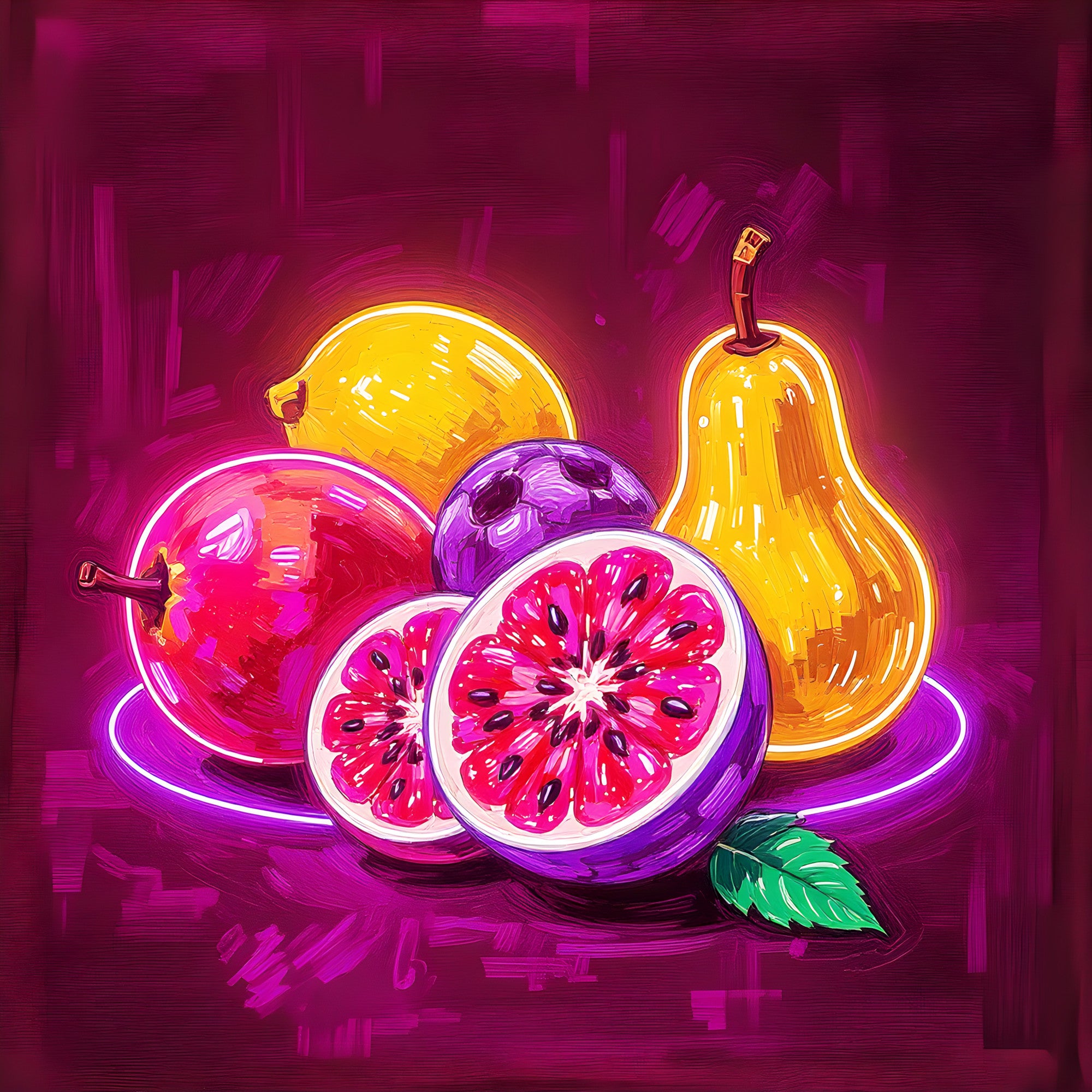 Neon Fruits - Wall art on acrylic glass from 40 to 140 cm