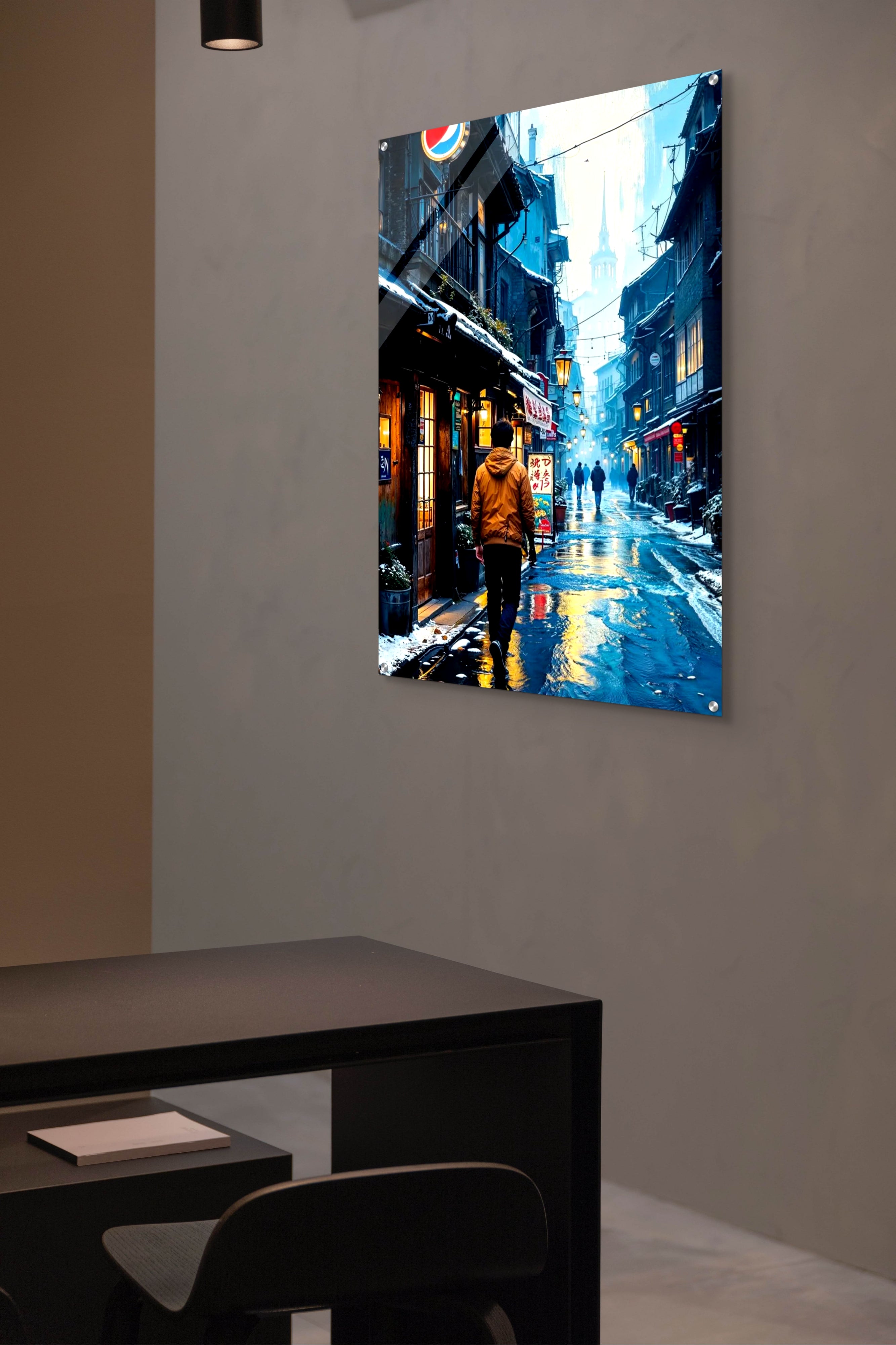 Neon Silence, Ein Abend in Kyoto - Wandkunst in verschiedenen Materialien von 40 bis 100 cm