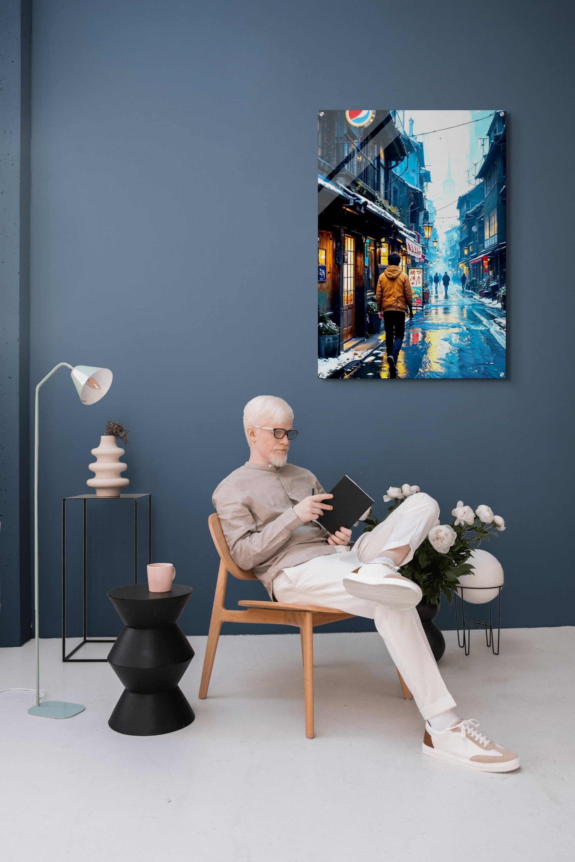 Neon Silence, Ein Abend in Kyoto - Wandkunst in verschiedenen Materialien von 40 bis 100 cm